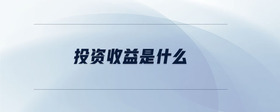 投資收益是什么