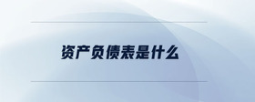 資產(chǎn)負債表是什么