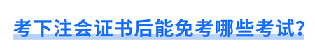 考下注會證書后能免考哪些考試？