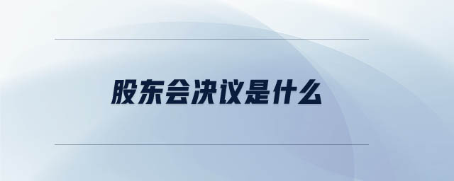 股東會(huì)決議是什么
