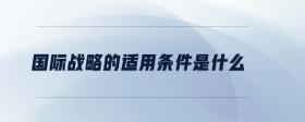 國際戰(zhàn)略的適用條件是什么