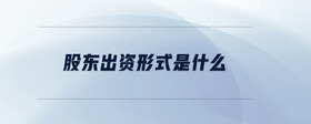 股東出資形式是什么