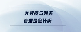 大數(shù)據(jù)與財務(wù)管理是會計嗎