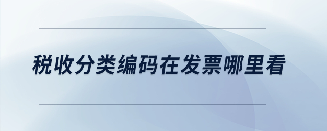 稅收分類編碼在發(fā)票哪里看？