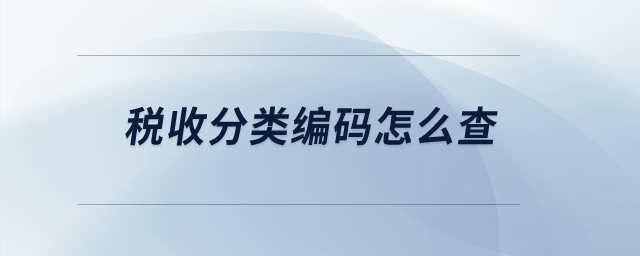 稅收分類編碼怎么查？