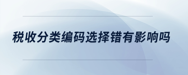 稅收分類編碼選擇錯(cuò)有影響嗎？