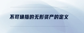 不可確指的無(wú)形資產(chǎn)的定義