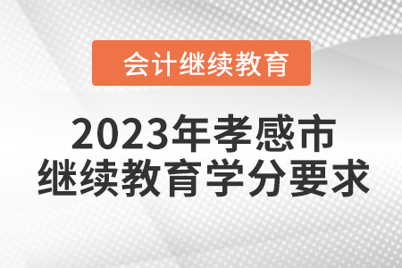 2023年孝感市東奧會(huì)計(jì)人員繼續(xù)教育學(xué)分要求