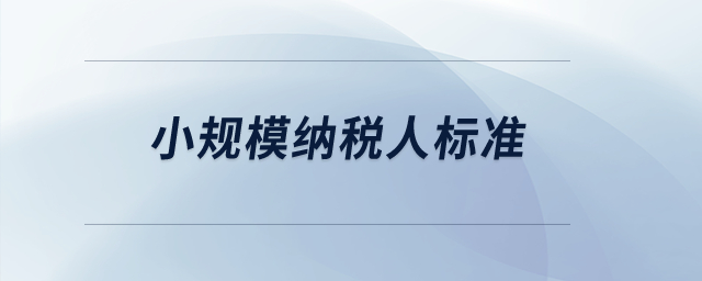 小規(guī)模納稅人標準？