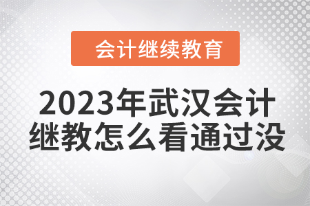 2023年武漢會(huì)計(jì)繼續(xù)教育怎么看通過(guò)沒(méi)？
