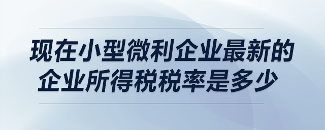 現(xiàn)在小型微利企業(yè)最新的企業(yè)所得稅稅率是多少？