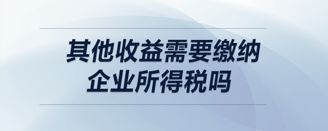 其他收益需要繳納企業(yè)所得稅嗎？