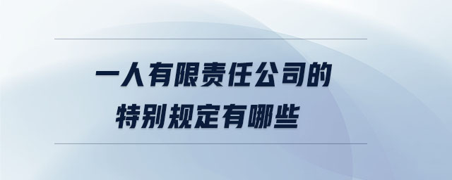 一人有限責任公司的特別規(guī)定有哪些