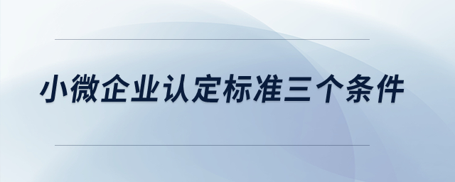小微企業(yè)認(rèn)定標(biāo)準(zhǔn)三個(gè)條件？
