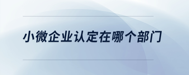 小微企業(yè)認定在哪個部門？