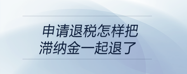 申請(qǐng)退稅怎樣把滯納金一起退了？退稅申請(qǐng)表怎么填些滯納金金額？