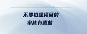 不得扣除項目的審核有哪些