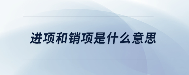 進(jìn)項(xiàng)和銷項(xiàng)是什么意思？