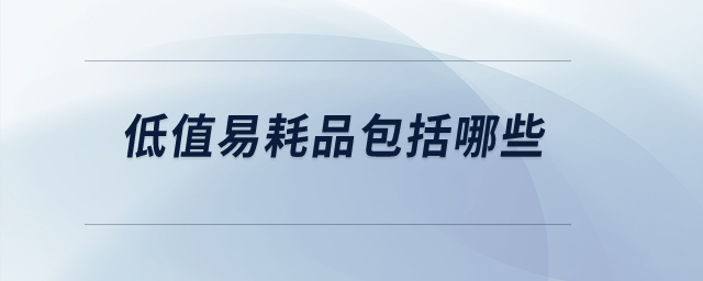 低值易耗品包括哪些？