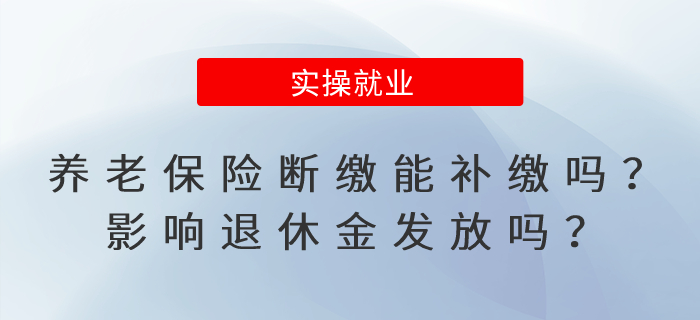 辭職后養(yǎng)老保險(xiǎn)斷繳，斷繳的部分能補(bǔ)繳嗎？影響退休金發(fā)放嗎？