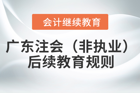 2023年廣東省（非執(zhí)業(yè)）注冊會計師后續(xù)教育規(guī)則