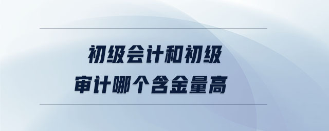 初級會計(jì)和初級審計(jì)哪個(gè)含金量高