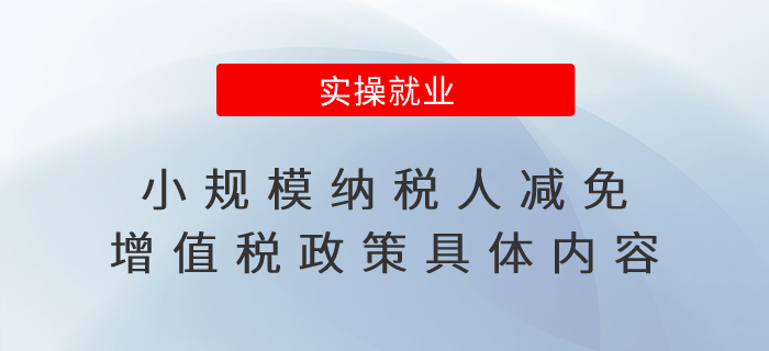 小規(guī)模納稅人減免增值稅政策具體內(nèi)容