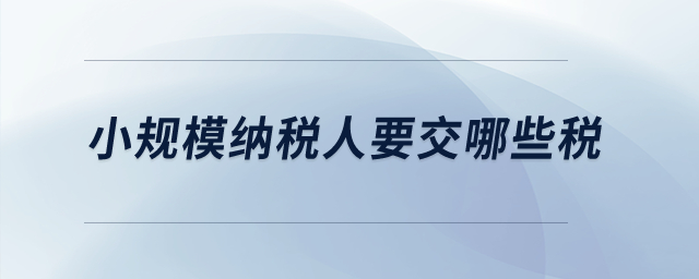小規(guī)模納稅人要交哪些稅？