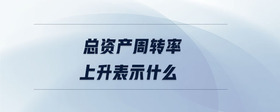 總資產(chǎn)周轉(zhuǎn)率上升表示什么