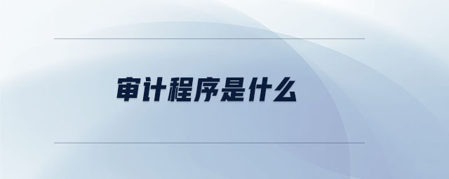 審計程序是什么 審計程序是什么