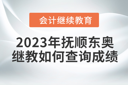 2023年撫順東奧會計繼續(xù)教育如何查詢成績？