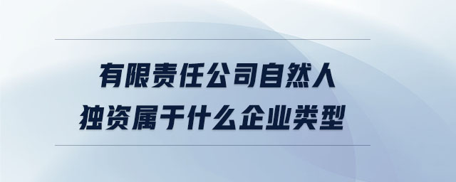 有限責(zé)任公司自然人獨資屬于什么企業(yè)類型 有限責(zé)任公司自然人獨資屬于什么企業(yè)類型