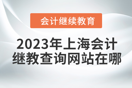 2023年上海會(huì)計(jì)繼續(xù)教育查詢網(wǎng)站在哪？