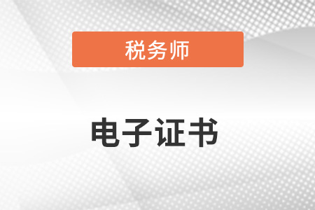 稅務(wù)師電子證書什么時候出來？