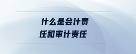 什么是會(huì)計(jì)責(zé)任和審計(jì)責(zé)任
