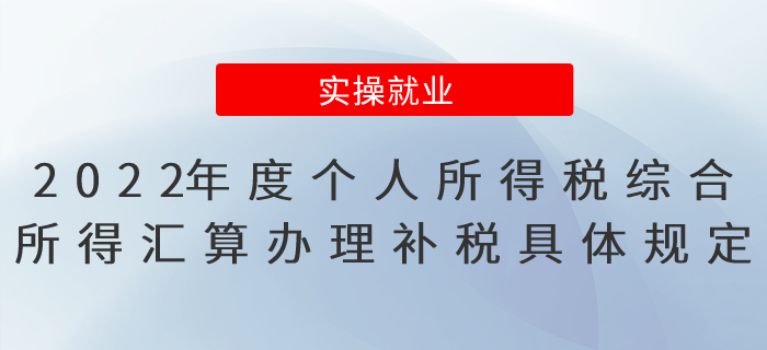 2022年度個人所得稅綜合所得匯算辦理補稅具體規(guī)定