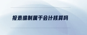 報表編制屬于會計核算嗎