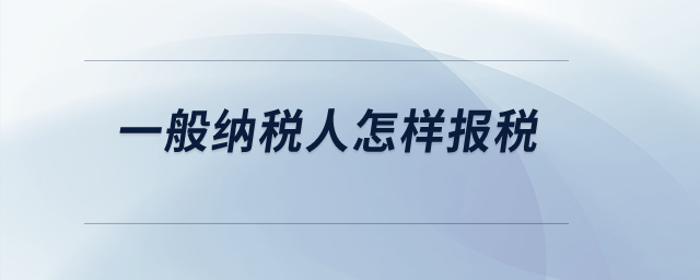 一般納稅人怎樣報稅？