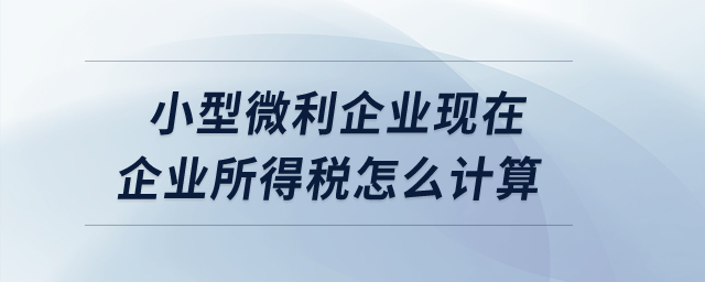 小型微利企業(yè)現(xiàn)在企業(yè)所得稅怎么計(jì)算？