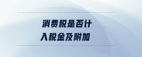 消費(fèi)稅是否計(jì)入稅金及附加