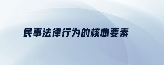 民事法律行為的核心要素