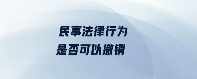 民事法律行為是否可以撤銷(xiāo)