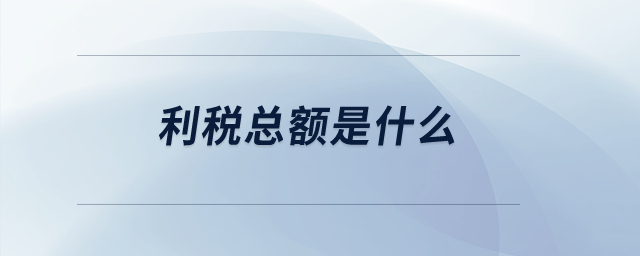 利稅總額是什么？
