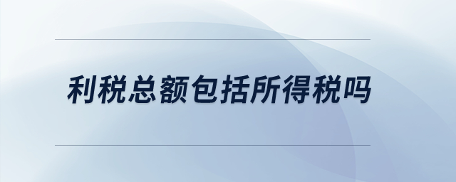利稅總額包括所得稅嗎？