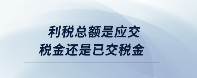 利稅總額是應(yīng)交稅金還是已交稅金？