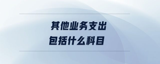 其他業(yè)務支出包括什么科目