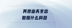 其他業(yè)務(wù)支出包括什么科目