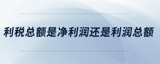 利稅總額是凈利潤(rùn)還是利潤(rùn)總額？