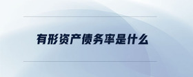 有形資產(chǎn)債務率是什么
