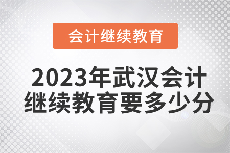 2023年武漢東奧會(huì)計(jì)繼續(xù)教育要多少分？